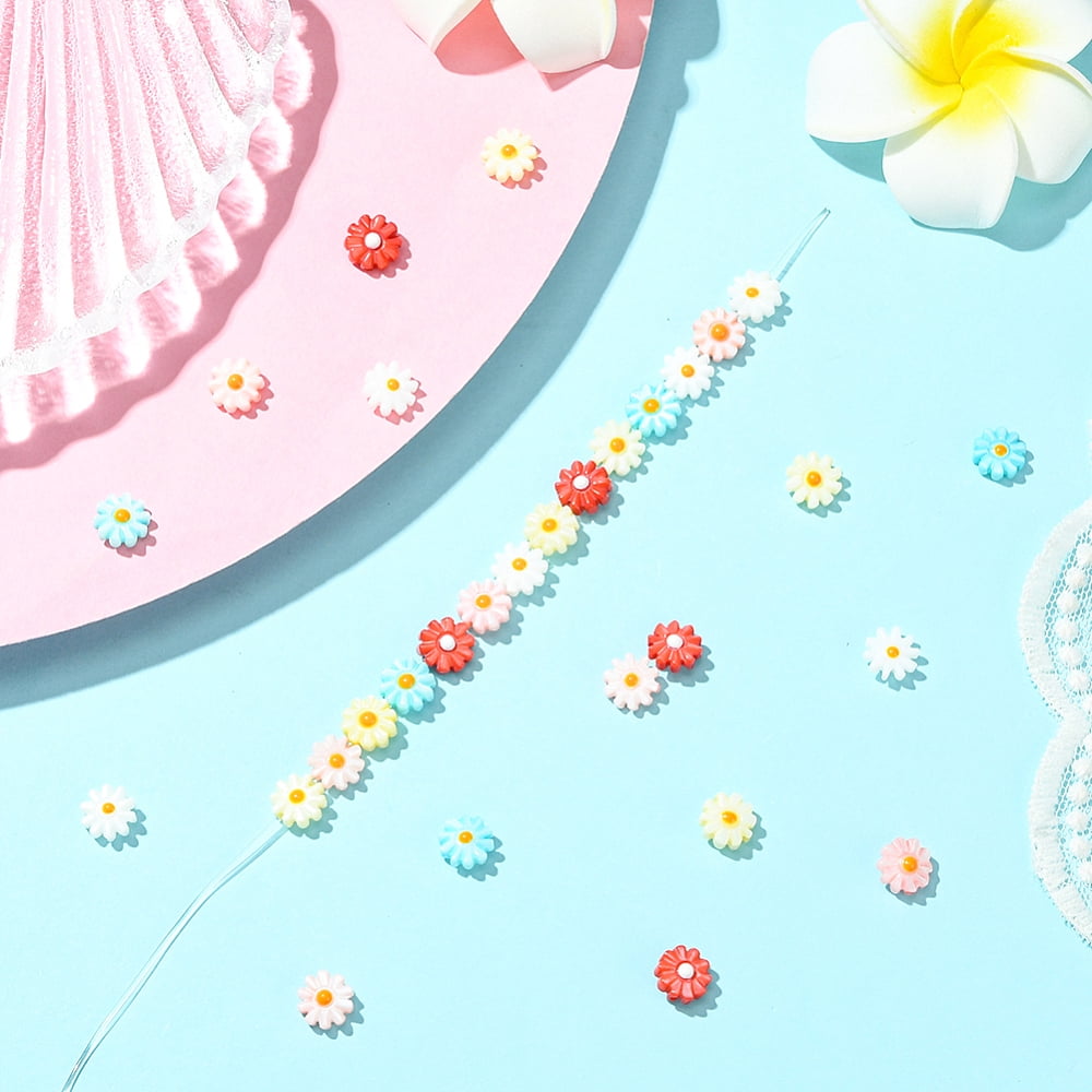 30Pcs Natural Freshwater Shell Beads with Enamel Flower Dyed Mixed Color 8x4mm Hole: 0.8mm DIY