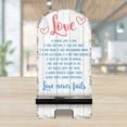 thumbnail image 3 of Designocracy 892061 6 x 3 x 3 in. Love Never Fails Cell Phone Stand Family Decor with Wood Mobile Holder Organizer, 3 of 11