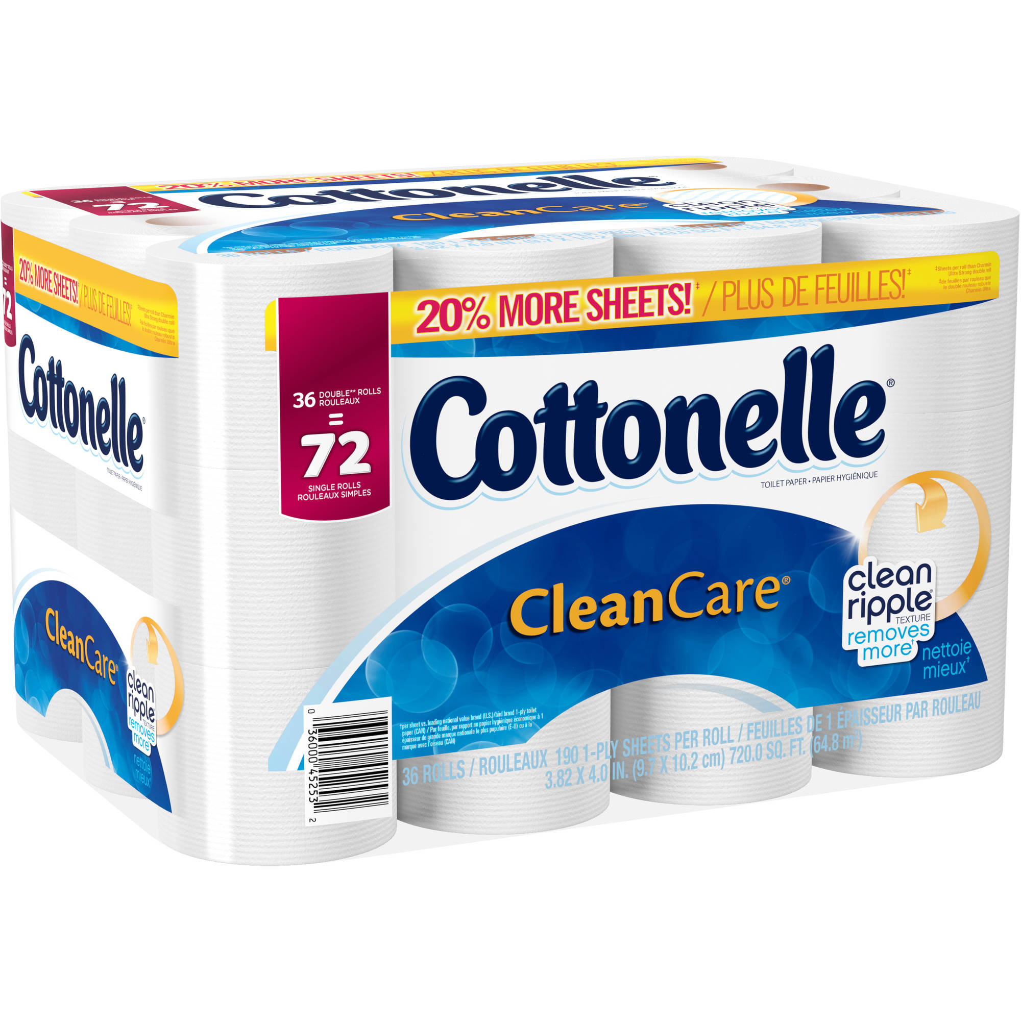 Cottonelle Clean Care Toilet Paper, 36 Double Rolls - image 3 of 7