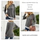 thumbnail image 5 of Las mujeres de manga larga Pullover Top cuello redondo encaje dobladillo bolsillos laterales Casual mujeres con estilo sudadera gris oscuro L, 5 of 6