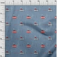 thumbnail image 2 of oneOone Cotton Poplin Grayish Blue Fabric Submarine & Fish Ocean Craft Projects Decor Fabric Printed By The Yard 42 Inch Wide, 2 of 4