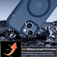thumbnail image 4 of Magnetic for iPhone 13 Case/iPhone 14 Case [Compatible with MagSafe] with 2X Screen Protector, Translucent Slim Shockproof Phone Case for Men Women Protective Cover for iPhone 13/14, Matte Blue, 4 of 6