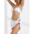 thumbnail image 2 of DARING DIVA Women's O Ring Bandeau Ribbed Bikini Set X-Small White, 2 of 6