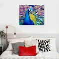 thumbnail image 4 of ONETECH Canvas Wall Art Proud Peacock Pictures Wall Decor Abstract Bird Painting Prints Framed Artwork Decor for Living Dining Room Bedroom Bathroom, 4 of 4