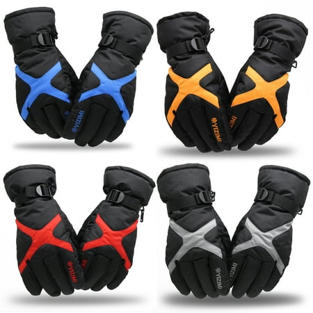 Ski Gloves Men And Women Winter Plus Velvet Thickened Warm Motorcycle Waterproof Non-Slip Bicycle Electric Cotton Gloves,