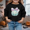 thumbnail image 2 of Tfken Teen Girls Sweatshirt Halloween Crew Neck Long Sleeve Pullover Sweater Cartoon Print Classic-Fit Tops Black Size 13-14 Years, 2 of 4
