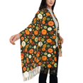 thumbnail image 4 of Honeii Harvest Pumpkins Print Scarf Oversized Scarf Tassel Fall Winter Thick Scarf Warm Shawl Women,Women's Scarves & Wraps, 4 of 8
