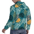 thumbnail image 3 of KLL Tropical Leaves Print Mens Hoodie Long Sleeve Casual Pullover Hooded Sweatshirt Fashion Drawstring Hoodies with Pocket-4X-Large, 3 of 6