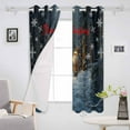thumbnail image 3 of Hokiten Blue Christmas Blackout Curtains | Light Blocking Print Window Curtains, Xmas Gomes Forest Snowflake Thermal Insulated Window Drapes for Living Room Kitchen Cafe (2 Panels, 84"W x 84"L), 3 of 7