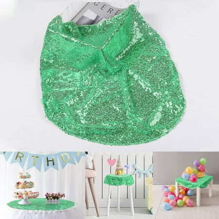 

Round Sequin Tablecloth 23.6 Dessert Cake Tablecloth Glitter Round Table Cloths for Birthday Wedding Bridal Shower Home Party Decorations