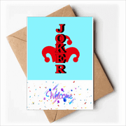 Multicolour Playing Card Joker Welcome Back Greeting Cards Envelopes Blank