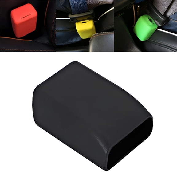 MELIVO Car Accessories Seat Belt Buckle Protective Cover Silicone Car Anti Scratch Dust Case Black