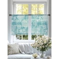 thumbnail image 3 of Turquoise Coastal Sheer Curtains 54 Inch Length 2 Panels Set, Nautical Coral Starfish Shell Seahorse Ocean Voile Window Treatment Rod Pocket Short Kitchen Curtains Drapes for Bedroom 52"x54"x2, 3 of 7
