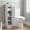White, variant on LEDREM Slim Storage Cabinet with Reversible Doors, Narrow Corner Floor Cabinet, Small Farmhouse Organizer, Adjustable Shelves, Cloud White