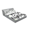 thumbnail image 2 of Ambesonne Saying Fitted Sheet & Pillow Sham Set, Do Not Stress Do Your Best, Queen, Pale Green Black White, 2 of 2