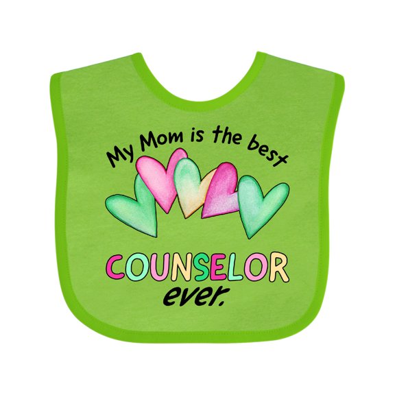 Inktastic My Mom is the Best Counselor Ever Boys or Girls Baby Bib