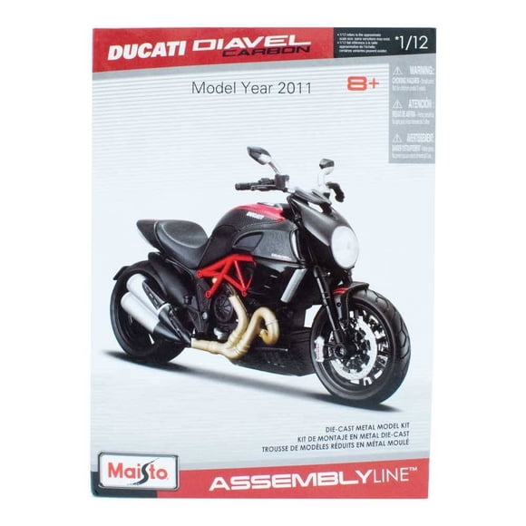 Motocicleta de juguete a Escala Maisto Ducati Diavel Carbon 2011 Armable 31 Piezas 1:12 Negro