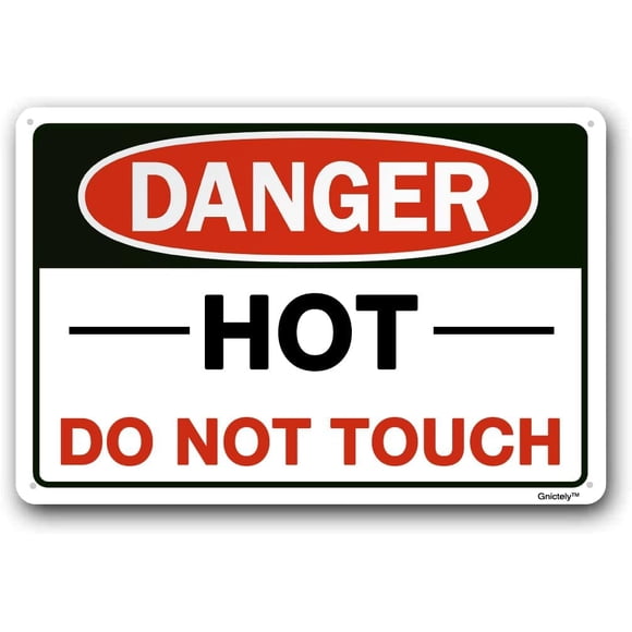 Danger Signs,Safety Sign For Home,Notice Sign For Home,Outdoor/Indoor Use Sign "Danger - Hot Do Not Touch" 8x12 Inch Metal Metal Sign
