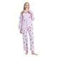 thumbnail image 1 of Conjunto de Pijama y Ropa de Descanso de Algodón para Mujer, Top de Manga Larga con Botones y Pantalones con Cintura Elástica y Cordón, Pijamas Suaves y Cómodos de Largo Completo para Mujer, Flores R, 1 of 7