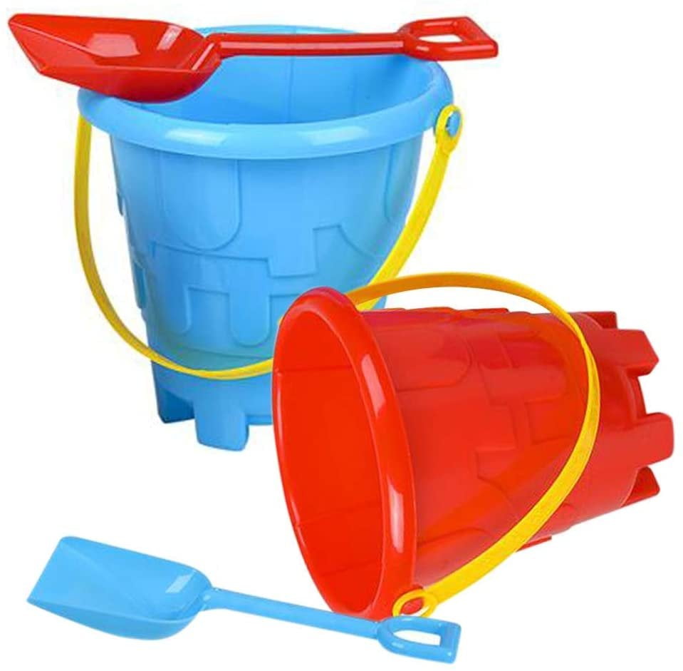 Buckets inch Large Plastic Beach Pail and Shovel Set, Fun Children's  Beach Party, Park School Sand Toy