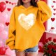 thumbnail image 4 of Sudadera con capucha y estampado de corazón de San Valentín, sudadera de manga larga para niños y niñas, chaqueta para niñas de talla mediana y grande., 4 of 7