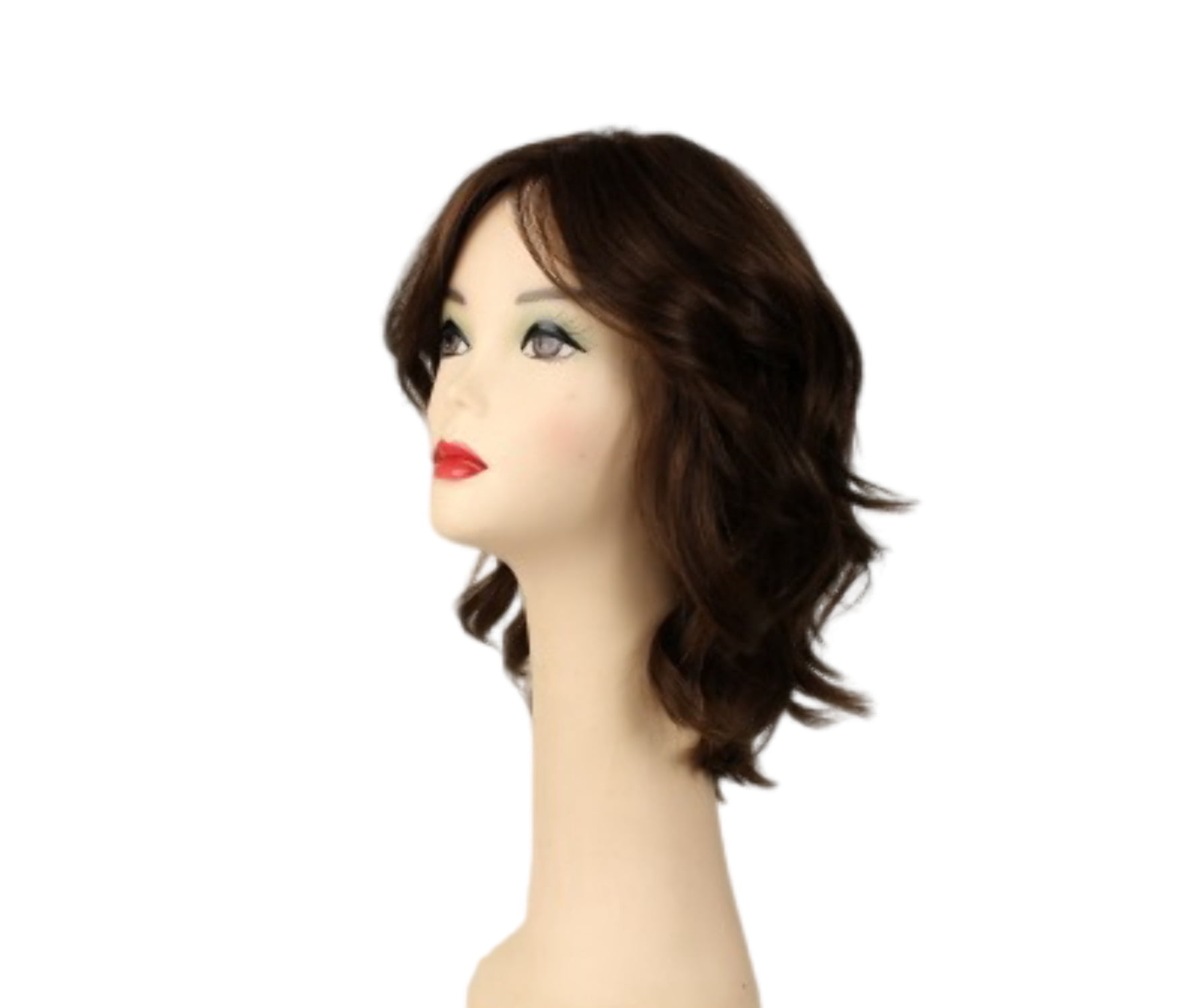 European Human Hair Freeda Wig Regina Brown Multi-Directional Skin Top Size M