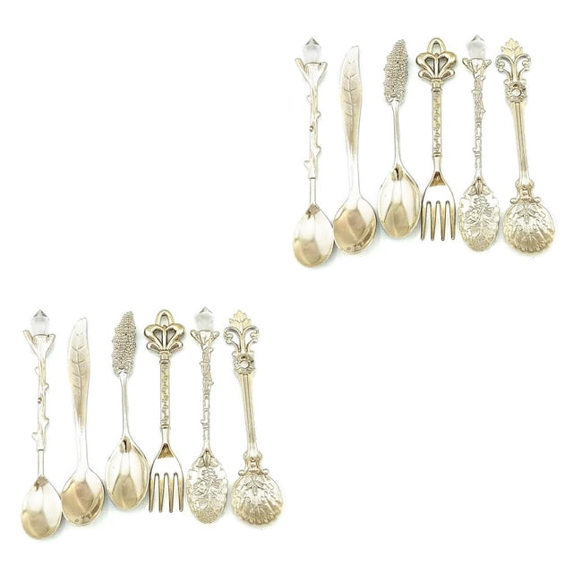 Toystoory De vajilla Retro, tenedor, cuchara de aleación, cuchara de cocina, cucharón de cocina, cucharilla de doméstico, cubiertos Type3 NO3 Toystoory CBP022373