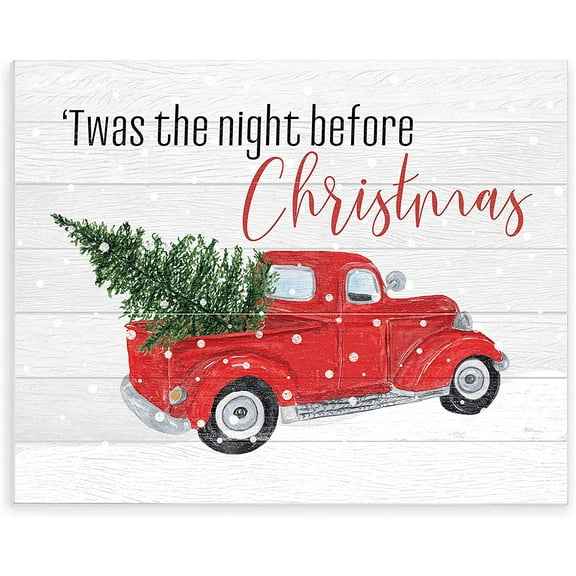 Twas The Night Before Christmas Rustic Wood Wall Sign 12x15