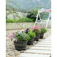 thumbnail image 6 of Gardenised 4-Piece Round Half Barrel Flower Pots Rustic Farmhouse Style Faux Wood Planter Containers for Indoor & Outdoor Use Perfect for Displaying Decorative Garden Florals Herbs & Succulents, 6 of 12
