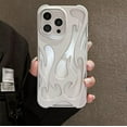 thumbnail image 2 of Case for iPhone 16,Electroplate Glossy Flame Shape Hollow Heat Dissipation Unique Luxury Design Protection Shockproof Women Girls Phone Case for iPhone 16,6.1 inch 2024 (MS Silver), 2 of 18