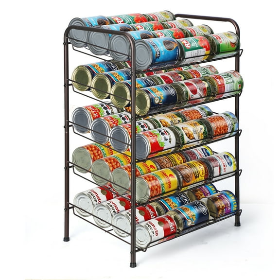 Bronze Tank Rack Organizer, 5-Tier Tank Storage Dispenser for up to 60 cans, for pantry kitchen cabinets