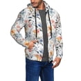 thumbnail image 2 of Kdxio Lilies Flowers Print Men Hoodies Casual Hoodies for Men with Zip Pockets Full Zip Long Sleeve Sweatshirt Sports Hooded Jacket-Small, 2 of 5