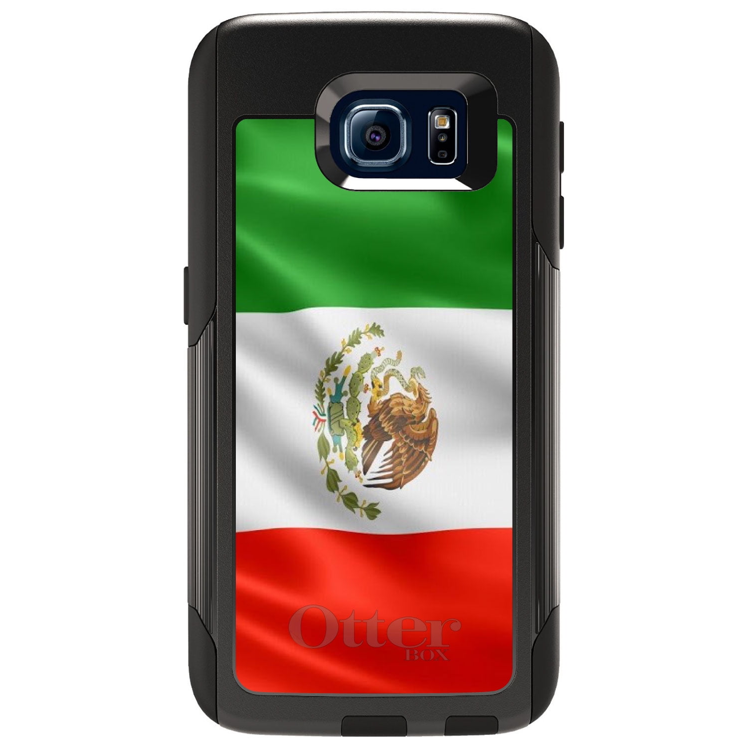 DistinctInk Custom Black OtterBox Commuter Series Case for Samsung Galaxy S6 Red...
