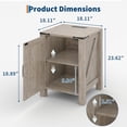 thumbnail image 3 of GarveeHome Rustic Farmhouse Nightstand with Charging Station, Barn Door & Adjustable Storage Shelf, Wooden Small Table, Grey/2PCS, 3 of 8