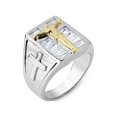 thumbnail image 2 of Stainless steel 2 Tone Men's Crystal Crucifix Ring, 2 of 4
