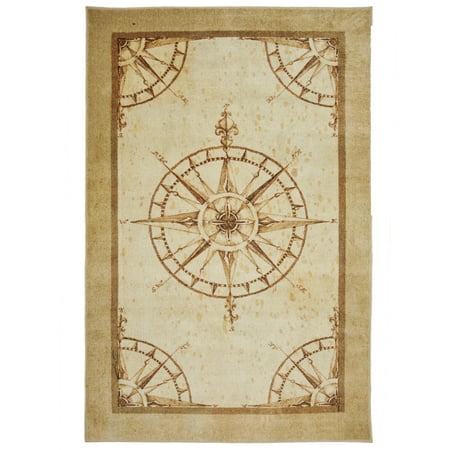 - Mohawk Prismatic Area Rugs - Z0376 A217 Contemporary Sienna Compass Medallion Circles Sailing Rug