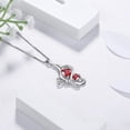 thumbnail image 3 of Beautlace Red Butterfly Heart Necklace,925 Sterling Silver Animal Butterflies January Created Garnet Birthstone Pendant Necklace Fine Jewelry Anniversary Birthday Christmas Gifts for Women, 3 of 9