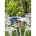 thumbnail image 2 of Outdoor Tablecloth with Umbrella Hole and Zipper, Christmas Grey Round Table Cloth 54 Inch Waterproof Tablecloth, White Xmas Tree Forest Poinsettia Rustic Wooden Picnic Table Cover for Patio Camping, 2 of 7
