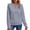 Sky Blue, variant on Quilted Sweatshirt Women Fall Casual V-Neck Long Sleeve Pullover for Travel Weekend Wear, L