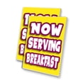 thumbnail image 1 of Now Serving Breakfast (24" X 36") 4mm Corrugated Plastic Panel, Graphics Applied To 1 Side (Pk of 2), 1 of 4