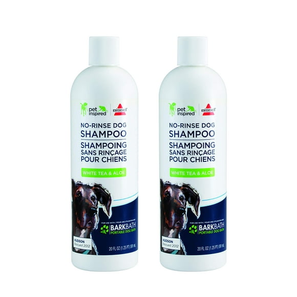 Champú para perros Bissell con té blanco y aloe sin enjuague para BARKBATH, paquete de 2