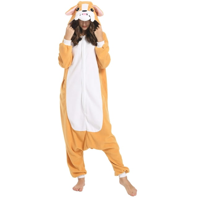 Disfraz navideño Pajama DarkCom Bulldog para adulto, forro polar