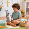 thumbnail image 6 of ToyKingdee Realistic Sitting Bunny Plush Stuffed Animal with Weighted Base for Seasonal Home Display, 6 of 6