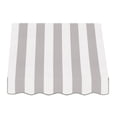 thumbnail image 2 of Awntech 4.38 Ft Dallas Retro Straight Slope Fixed Awning with Anodized Arms (52.5in x 18in x 24in), Gray/White Stripe, 2 of 5