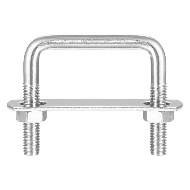 Unique Bargains Square U-Bolts 2 Sets 52mm Inner Width 50mm Length M8 304 Stainless Steel U Clamp Bolt