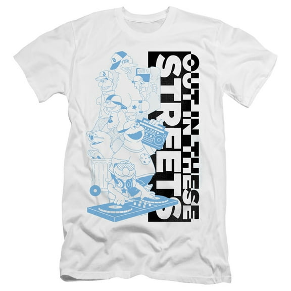 Sesame Street Out In These Streets S/S Adult 30/1 T-Shirt White
