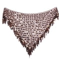 thumbnail image 3 of Women Belly Dance Hip Scarf Sequins Mesh Triangle Wrap Skirt Waist Chain,One Set,Wine, 3 of 3