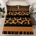 thumbnail image 2 of Feelyou Leopard Zebra Print Twin Sheet Sets, Brown Abstract Lines Bedding, 3pcs, 2 of 7