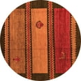 thumbnail image 1 of Ahgly Company Indoor Round Abstract Orange Modern Area Rugs, 6' Round, 1 of 4