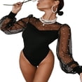 thumbnail image 4 of Combinaisons Triangles pour Femmes Bodycon Décontracté en Maille Manches Longues Justaucorps, 4 of 6